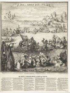 Karikatur über die Einnahme der Silberflotte bei Vigo, 1702