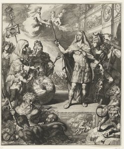 Allegorisches Porträt von Karl II. von Spanien von Romeyn de Hooghe