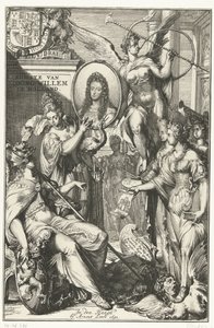 Allegorisches Frontispiz mit Porträt von Wilhelm III. von Romeyn de Hooghe