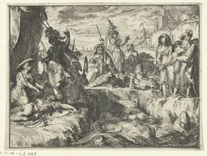 Die Soldaten des Pharao werden vom Roten Meer verschlungen von Romeyn de Hooghe