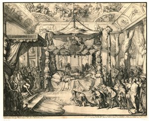Königin Maria II. Stuart auf ihrem Sterbebett, 1695
