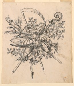 Trophäe mit geflügelter Sanduhr, 1830–1850 von Romolo Achille Liverani