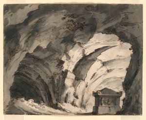 Bühnenbild, Grab in einer Höhle