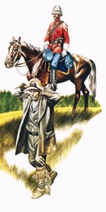 Kanadischer Mountie mit einem Gefangenen