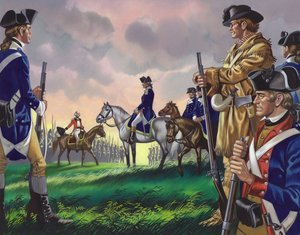 Kapitulation von General Cornwallis an den amerikanischen Kommandanten in Yorktown, Virginia am 19. Oktober 1781 von Ron Embleton