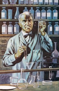 Thomas Alva Edison, amerikanischer Erfinder und Geschäftsmann von Ron Embleton