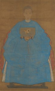 Porträt einer alten Dame, datiert xinyou 1561 oder 1621