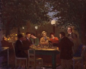 Eine "Heurigen"-Party von Rudolf Klingsbogl