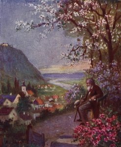 Leopoldsberg, Im Vordergrund Brahms, nach einem langen Spaziergang ruhend