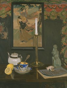 Stillleben mit Kerzenhalter von Rudolf Vejrych