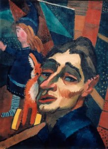 Selbstbildnis mit Puppe von Rudolf Wacker