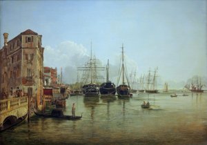 Ansicht der Strada Nuova zu den Giardini Publici in Venedig von Rudolf von Alt