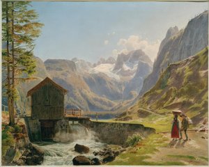 Der Dachstein im Salzkammergut vom Vorderen Gosausee von Rudolf von Alt