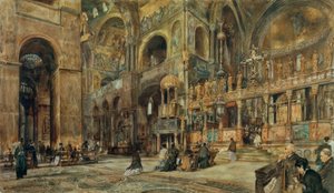 Innenansicht der Markuskirche in Venedig von Rudolf von Alt