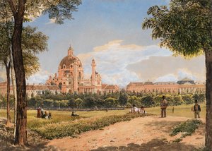 Ansicht der Karlskirche und des Polytechnischen Instituts in Wien, 1831 von Rudolf von Alt