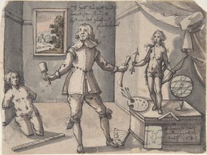 Der Künstler in seinem Atelier, 1636