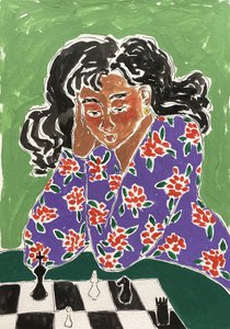 Nachdenklicher Schachspieler