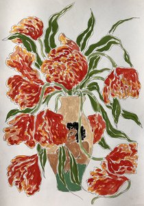 Lebendige Tulpen in Vase
