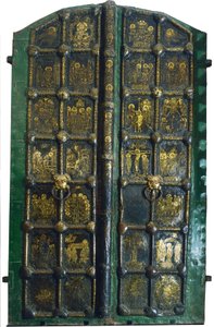Goldene Tore der Kathedrale der Geburt Christi in Susdal, frühes 13. Jahrhundert von Russian Master