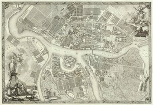 Karte von Petersburg Buch zum 50. Jahrestag der Gründung von St. Petersburg, 1753 von Russian Master