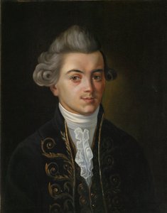 Porträt des Fabeldichters Iwan Khemnitser, 1745-1784, russische Malerei des 19. Jahrhunderts