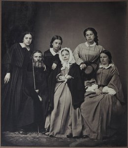 Porträt des Autors und Lexikographen Wladimir Dahl mit Familie