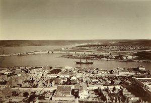 Die Südbucht und das Kap Paul in Sewastopol. Albumin-Foto, Ende der 1850er Jahre