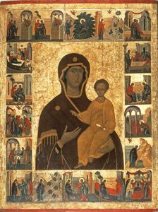 Jungfrau Hodegetria Ikone von Smolensk, ca. 1450 von Russian School