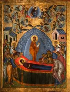 Die Entschlafung der Jungfrau, 15. Jahrhundert von Russian icon.