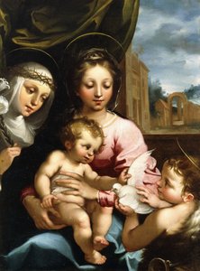 Die Madonna und das Kind mit dem kleinen Johannes dem Täufer und der Heiligen Katharina von Siena, um 1597-1612