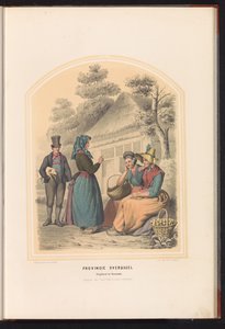 Klederdracht van Staphorst en Rouveen in Overijssel, 1857