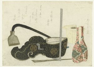 Sake-Flaschen und Zimmermannswerkzeuge