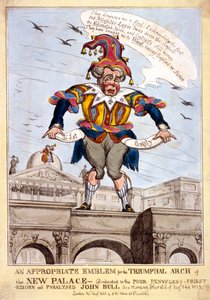 Ein passendes Emblem für den Triumphbogen des neuen Buckingham-Palastes..., London