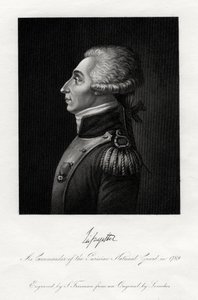 Marquis de Lafayette, französischer Militärführer und Staatsmann, 1845 von S. Freeman