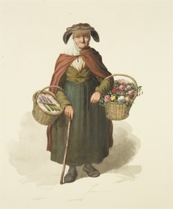 Alte Blumenverkäuferin aus Kingswood, ca. 1828