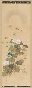 Mond und Herbstpflanzen, Edo-Periode, frühes 19. Jahrhundert von Sakai Hoitsu