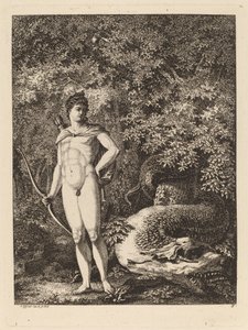 Apollo mit einem Bogen und Drache von Salomon Gessner