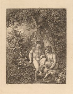Zwei Satyrn im Wald von Salomon Gessner