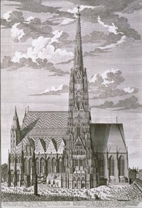 Ansicht des Stephansdoms, Wien, graviert von George-Daniel Heumann (1691-1759) von Salomon Kleiner