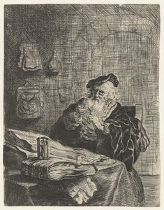 Mann mit Federkielmesser von Salomon Koninck (attributed to)
