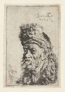 Büste eines Mannes mit Pelzmütze