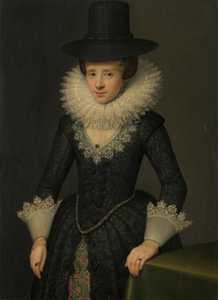 Porträt von Anna Boudaen Courten (1599-1622) von Salomon Mesdach (attributed to)