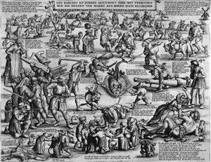Ghy borgers en boeren aenschout hier met verblyden hoe die helden van waert een doden roch bestryden von Salomon Savery