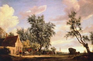 Gasthaus zum Weißen Schwan, von Salomon van Ruysdael (um 1602-1670) von Salomon van Ruisdael or Ruysdael