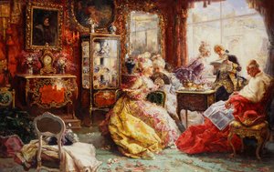Ein Nachmittag im Salon, 1902 von Salvador Sanchez Barbudo