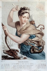 Revolutionärer Kalender vom 22. November: "Frimaire: Die Sonne antwortet dem Schützen"