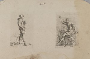(Figurinenserie) Mann mit Arm auf Brusthöhe von Salvator Rosa