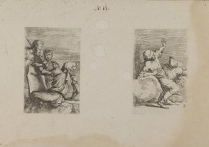 (Figurenserie) Drei Soldaten von Salvator Rosa