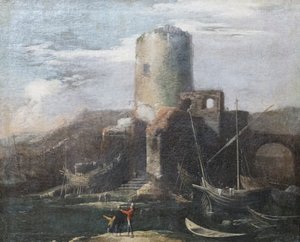 Landschaft mit Ruinen von Salvator Rosa