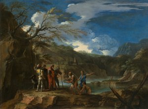 Polykrates und der Fischer, ca. 1664 von Salvator Rosa